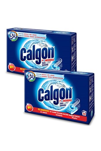 Calgon Set 2 Pachete Tablete Anticalcar 3 in 1 Powerball, 60 buc