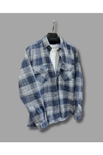 ATİLLA ÖZER Regular Fit Classic Fit Lumberjack Fabric Double Pockets Flap Pockets Button Closure