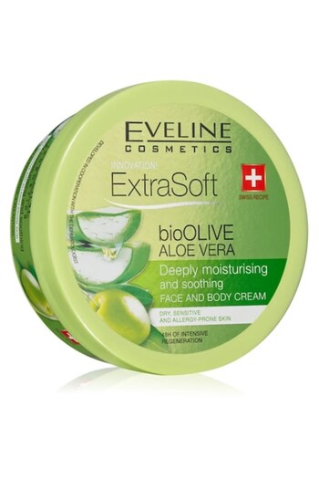 Eveline Cosmetics Crema hidratanta pentru fata si corp 175 ml, Eveline Extra soft, cu aloe vera si ulei de masline