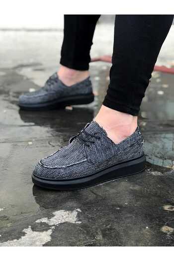 Lucy Shoes Wg503 Men's Casual Lace-Up Linen Classic Shoes Kst - Gray