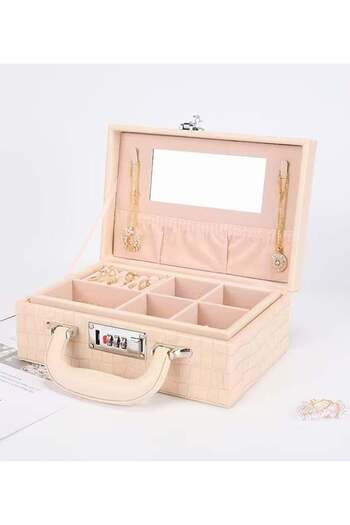 Hope Girls Jewelry Box PU Leather Made Jewelry Organizer 3 Layer Medium Sized Jewelry Storage Box