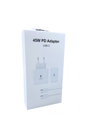 Poro Online Charger Phone Socket 45 W PD Type C - Type C White/Black