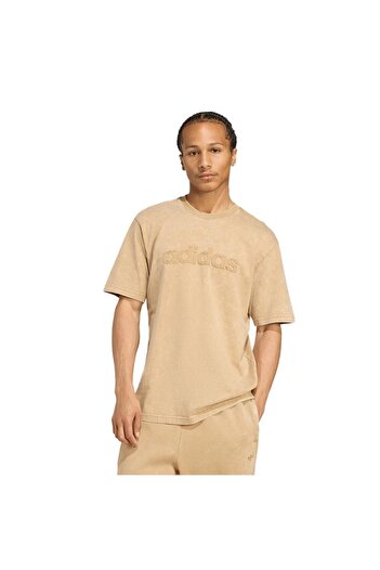 adidas Men's Brown T-Shirt Washed Tee Jy2811