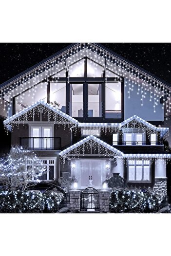 AisHa StoRe OnliNe Christmas Icicle Lights with Flash, NEVERMORE, 23.5 m, 500 LEDs, Waterproof, Exterior/Interior, Conn