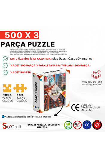 Soi Craft 3 Lü 500 Parça Puzzle Kültürün İzleri Kişiye Özel