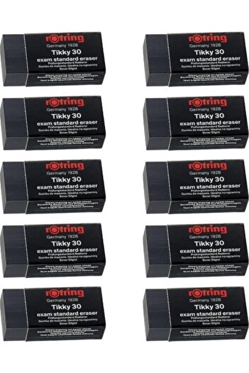 Rotring Γόμα εξετάσεων Tikky 30, 10 τεμάχια, μαύρη, χωρίς ίχνη και χωρίς σκόνη