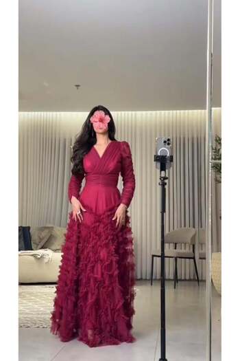 RZ Evening Dress in Burgundy