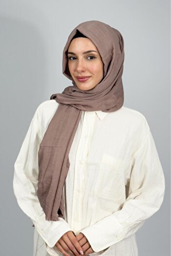 Betimoda Aya Thin Cotton Solid Color Shawl Mink