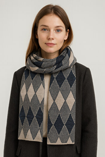 Sebir Moda Baklava Patterned Knitwear Scarf
