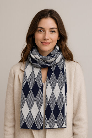 Sebir Moda Baklava Patterned Knitwear Scarf