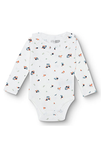 ebebek Hello Baby HelloBaby Kız Bebek Uzun Kol Body Ribana Çıtçıtlı Yaka Uzun Kol