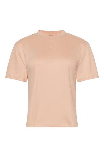 Calvin Klein Women's Cotton Crew Neck Short Sleeve Orange T-Shirt Lv044D201G-Wfu
