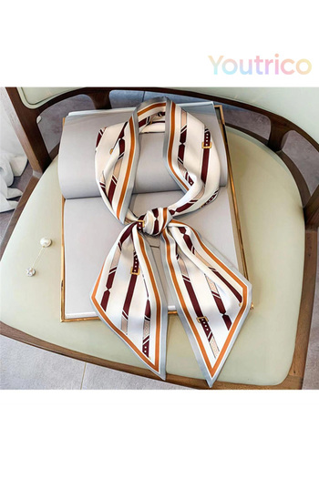 Youtrico Patterned silk scarf,Double Sided Headband&neckerchief,Autumn&winter atmosphere