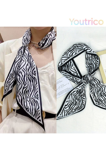 Youtrico Patterned silk scarf,Double Sided Headband&neckerchief,Autumn&winter atmosphere