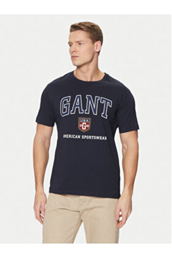 Gant Ανδρικό T-Shirt 2003290 Μπλε Σκούρο Μπλε