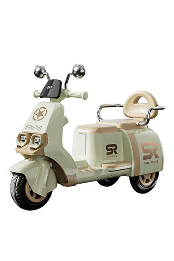 Generic Electric Children's Motorcycle with Battery, Music Player, and Leather Seat