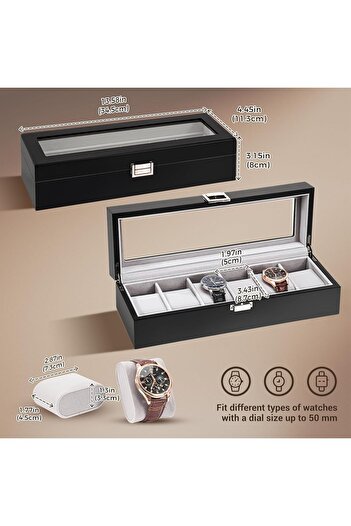 PROCASE Wooden Watch Box for Men, 6 Slot Watch Display Case Mens Watch Box Organizer