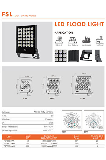 FSL LED FLOOD LIGHT 50W