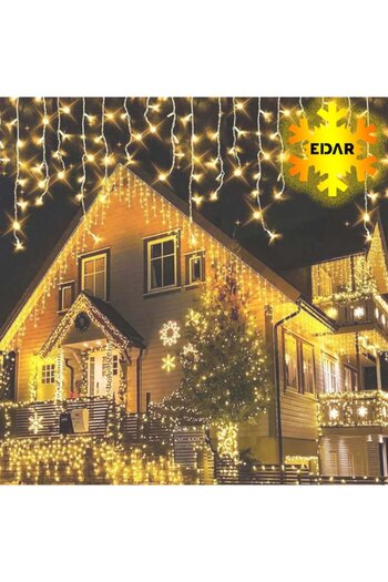AisHa StoRe OnliNe Ghirlanda Luminoasa Tip Franjuri EDAR, Instalatie De Craciun Perdea Pentru Exterior/Interior, 20m, 4
