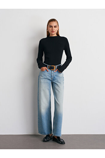Dilvin 72056 Snow Wash Boyfriend Denim Pants-Tint