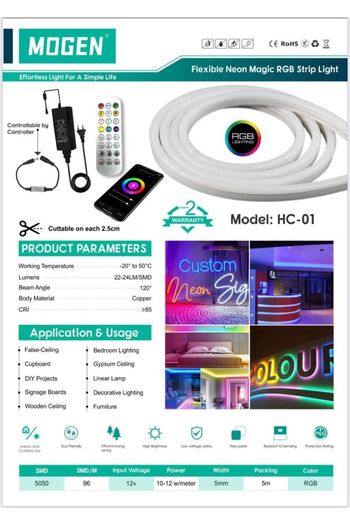 MOGEN FLEXIBLE NEON MAGIC RGB STRIP LIGHT