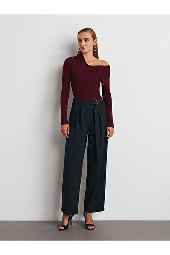 Dilvin 72189 Belted Trousers-Black