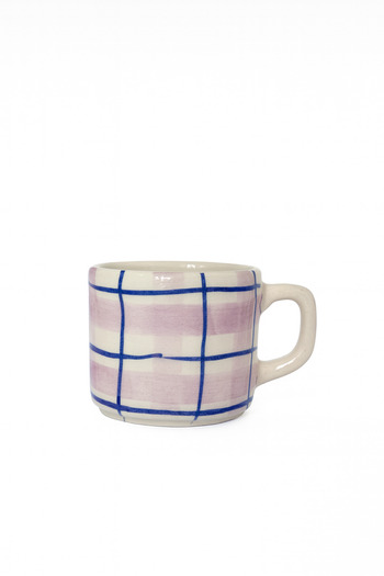 Hausette Modern Plaid Pattern Ceramic Turkish Coffee, Mug, Turkish Coffee Cup, Cup, Mug