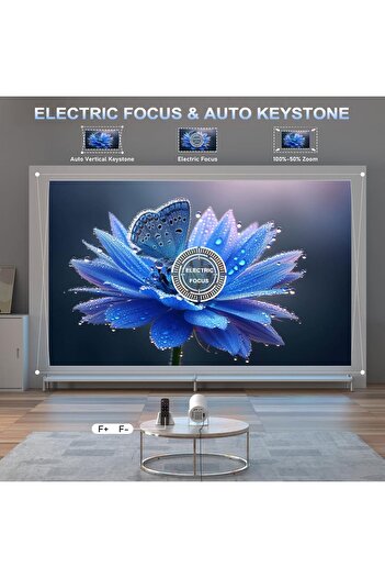 genernic Mini Projector 4K Supported 1080P Portable Projector with WiFi 6 & Android 12