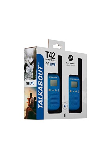 Motorola Set of 2 Motorola T62 Walkie-Talkie Stations, Talkabout Professional Blue