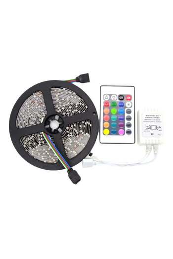 Generic LED Strip Light With Remote Control Purple/White 5meter