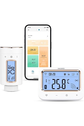 Inkbird Termostat Inteligent pentru Calorifer, Control Wi-Fi, Aplicatie Mobila, Setarea Automata a Temperetu