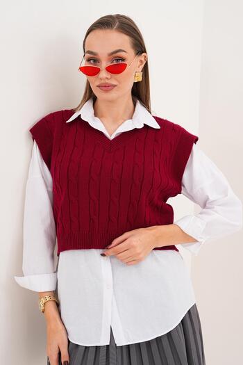 ŞİMAL Women's Knitted Pattern Knitwear Sweater 255182 -