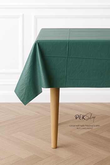 PEKSHOP Reusable Green Tablecloth Luxury Plastic Table Cover Green