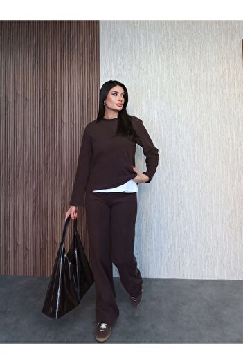 ESRAHELVACI Wick Pattern Stitch Detail Pants Knitwear Set