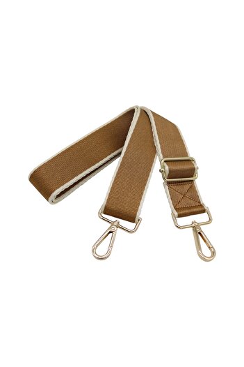 Anatolia Tan-Cream Striped Adjustable Polyester Bag Shoulder Strap 4cm X120 cm