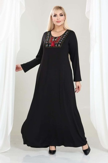 tarzımsüper Women's Plus Size Authentic Patterned Long Sleeve Dress