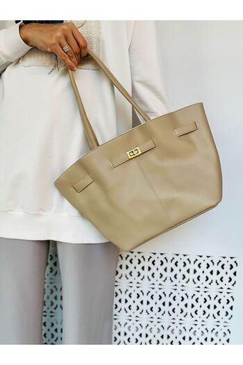 VESSARA New Season Most Popular Women's Large Size Faux Leather Shopier Hand Shoulder Bag