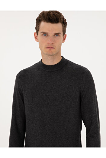 Pierre Cardin Men's Woven Fabric Slim Fit Half Turtleneck Sweater