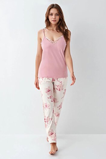 Pierre Cardin Women's Modal Boxed 3-Piece Patterned Dressing Gown & Pajama Set Set L1.Pc.905.8.001