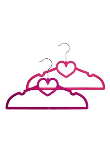 Silver Star Children's Velvet Hangers Fuchsia Pink 32.5 x 20.5 cm - 5 pcs