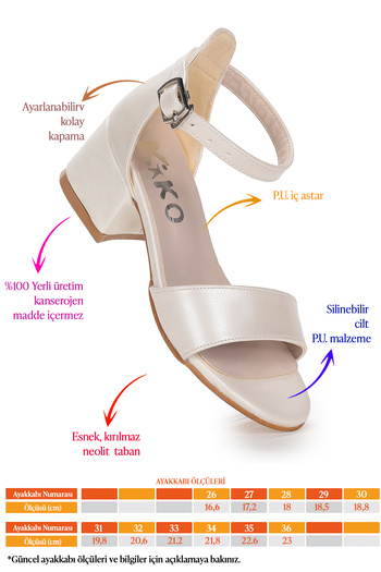 Kiko Kids Sheila Skin Daily Girl's 4 cm Heeled Sandals Evening Dress Shoes