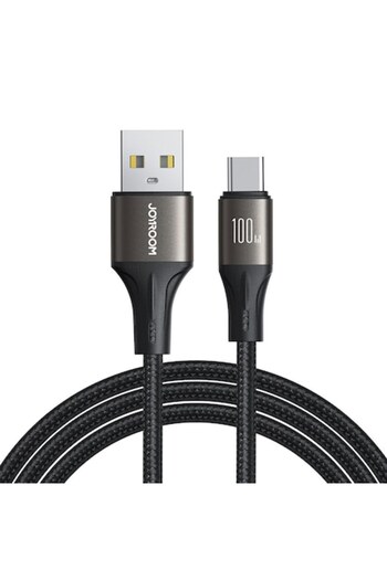 Joyroom Cablu USB la Type-C, încărcare rapidă, 100W, 480Mbps, 1.2m, seria Light-Speed ​​(SA25-AC6), negru