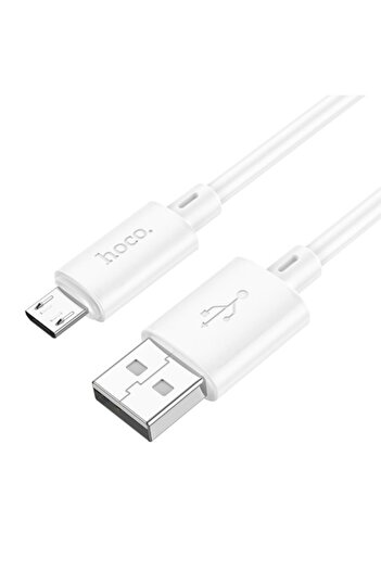 Hoco Cable for data transfer and charging, X88, USB to Micro USB, 2.4A, 1m, White