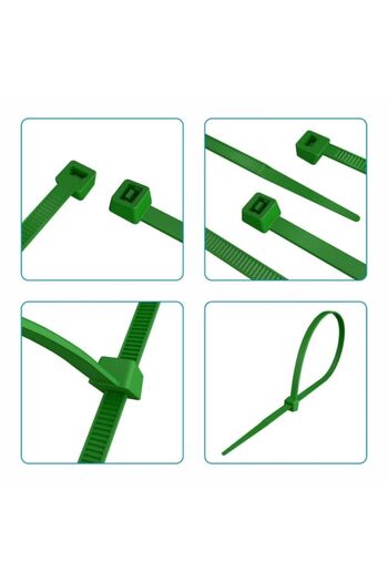 OEM Set 100 plastic ties, 4 x 150mm, self-locking, green