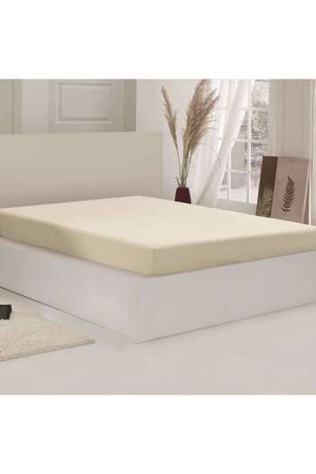 Caressa Mattress cover, Jersey, 90 x 200 cm, cotton, cream