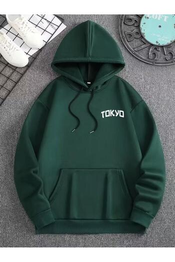 aynewmoda Unisex Tokyo Butterfly Printed Hoodie