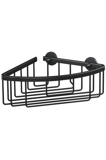 Tesa Etajera baie din aluminiu Aluxx 40505, montaj pe colt, finisaj negru, un raft, 20.7 x 9.2 x 20.