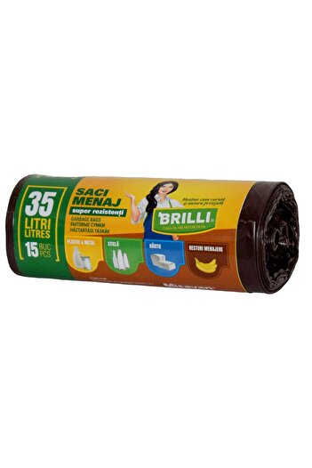 Brilli Garbage bags Brilli, for selective collection, super resistant, brown, 35L, 15 pcs