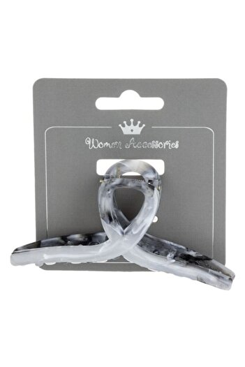 ANTBRO - Hair Clip Grey Marble Loop Shape, 11cm