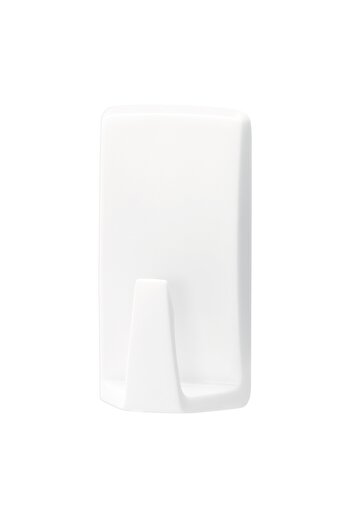 Tesa Bathroom Hook Waterproof Classic, adhesive tape included, white, 1 hanger, set of 2 pieces